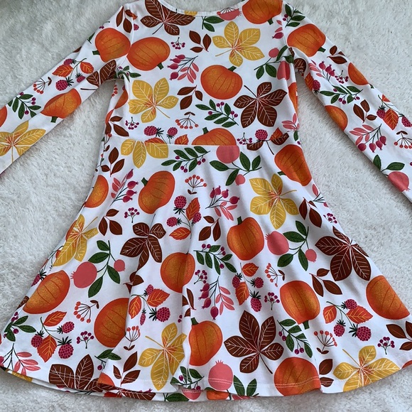 Children’s Place Fall Pumpkins Autumn Print Dress 5T EUC - Picture 9 of 11